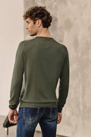 Zielony sweter O-Neck z miękkiej bawełny