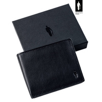 Portfel z bilonówką z ziarnistej skóry RFID