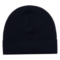 Granatowa dopasowana czapka męska z wełny merino