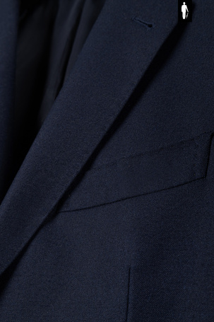 Granatowa marynarka męska z wełnianej flaneli w stylu włoskim