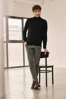 Czarny golf męski 100% bawełna