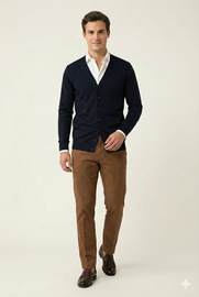 Kardigan męski granatowy na guziki