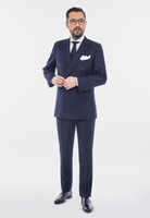 Garnitur dwurzędowy Sartoria granatowa wełna