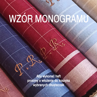 Haftowany monogram – wzór liter (dodaj wybraną paczkę chusteczek do koszyka)