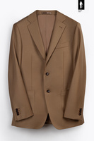 Brązowa marynarka męska z wełnianej flaneli w stylu włoskim