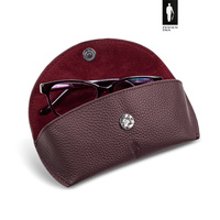 Skórzane etui na okulary Pewien Pan – brąz bordowy