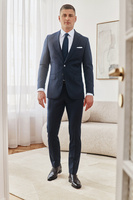 Garnitur wełniany Sartoria, granatowy