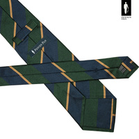 Granatowo-zielony krawat w pasy