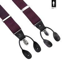 Szelki męskie bordowe z fakturą i zapięciem 2w1