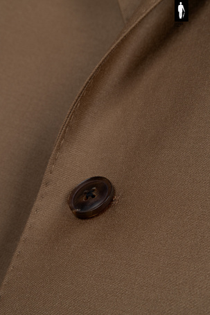 Brązowa marynarka męska z wełnianej flaneli w stylu włoskim