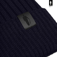 Czapka męska zimowa z wełny merino granatowa