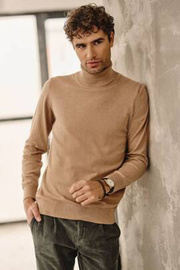 Beżowy golf męski 100% bawełna