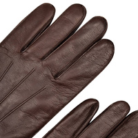 Brązowe rękawiczki męskie ze skóry jagnięcej