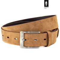 Pasek męski z rudego zamszu 4 cm