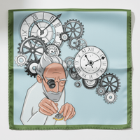 Poszetka jedwabna „Zegarmistrz” – kolekcja Ginące Zawody