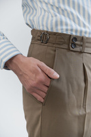 Spodnie wysoki stan jasnobrązowy wełniany tropik