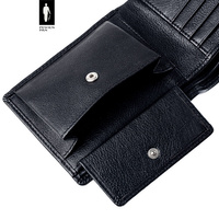 Portfel z bilonówką z ziarnistej skóry RFID