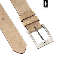 Pasek męski z camelowego zamszu 4 cm