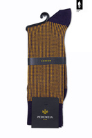 Bawełniane skarpetki męskie pomarańczowo-fioletowe Pedemeia