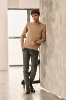 Beżowy golf męski 100% bawełna