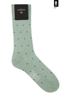 Miętowe skarpety w groszki Pedemeia – bawełna organiczna