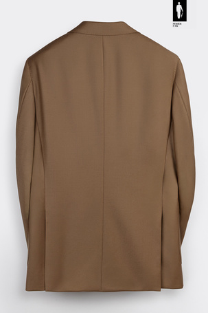 Brązowa marynarka męska z wełnianej flaneli w stylu włoskim