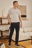 Szara koszulka polo z bawełny organicznej