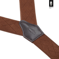 Szelki męskie brązowe w romby z zapięciem 2w1