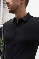 Koszula męska czarna z elastycznego materiału