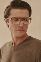 Brązowy sweter męski V-neck bawełna