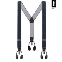 Szelki męskie granatowe w kropki z zapięciem 2w1