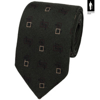 Wełniany krawat w kolorze ciemnozielonym