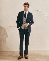 Kamizelka jednorzędowa krata Księcia Walii