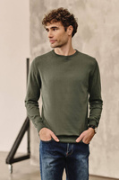 Zielony sweter O-Neck z miękkiej bawełny