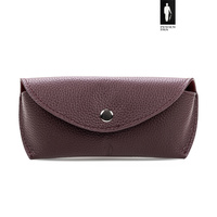 Skórzane etui na okulary Pewien Pan – brąz bordowy