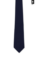 Granatowy krawat męski z jedwabiu 100% – włoski, klasyczny, 8 cm