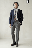 Granatowa marynarka męska z wełnianej flaneli w stylu włoskim