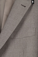 Beżowa marynarka męska z wełnianej flaneli w stylu włoskim