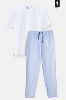 Piżama męska z długimi spodniami w paski