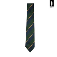 Granatowo-zielony krawat w pasy