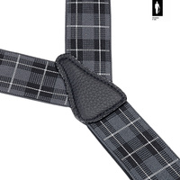 „Grey Check” – szelki męskie 2w1