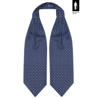 Ciemnoniebieski fular w geometryczne motywy