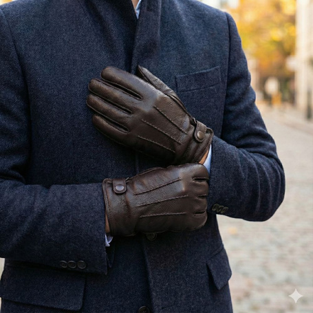 Rękawiczki z jeleniej skóry, brązowe