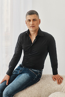 Czarna koszula slim z dodatkiem elastanu