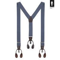 Szelki męskie szaroniebieskie gładkie z zapięciem 2w1