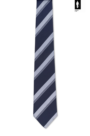 Jedwabny krawat granatowy w białe pasy