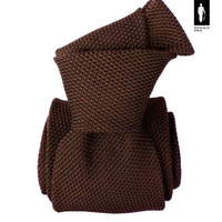 Brązowy krawat z jedwabnej grenadyny