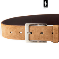 Pasek męski z rudego zamszu 4 cm