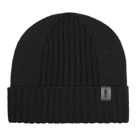 Wełniana czapka męska kolor szary 100% merino