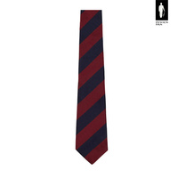 Bordowo-granatowy krawat w pasy regimental